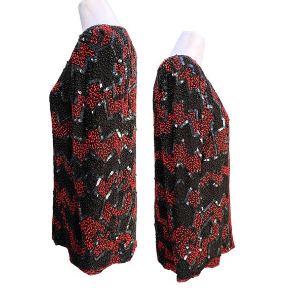 Vintage Sequins & Beaded Jacket with Silk Lining | Medium - Picture 5 of 10